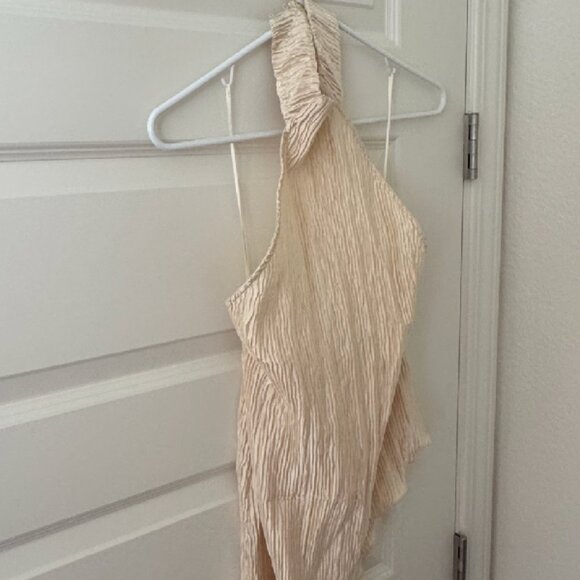 Zara Asymmetric Halter Crop Top With Wide Leg Pants Set - Picture 8 of 8